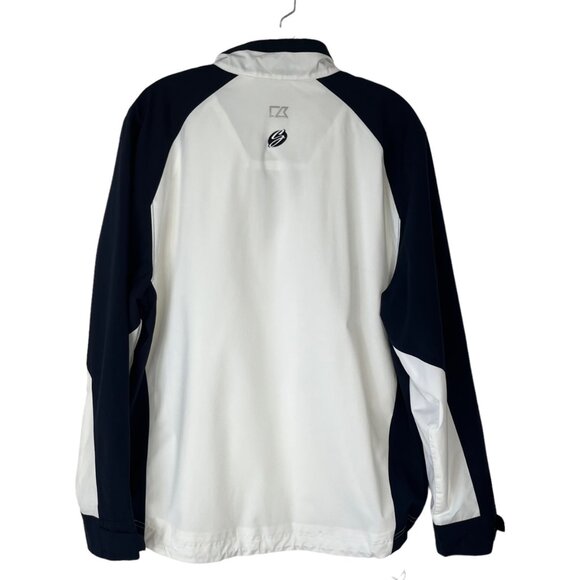 Cutter & Buck Pull Over 1/4 Zip Mens Medium White Golf Baseball Water Resistant - Picture 2 of 13